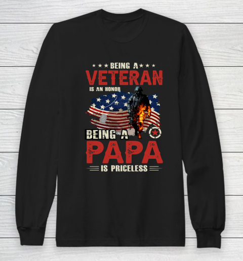 Veteran Shirt Papa Veteran Long Sleeve T-Shirt