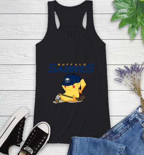 NHL Pikachu Hockey Sports Buffalo Sabres Racerback Tank 2