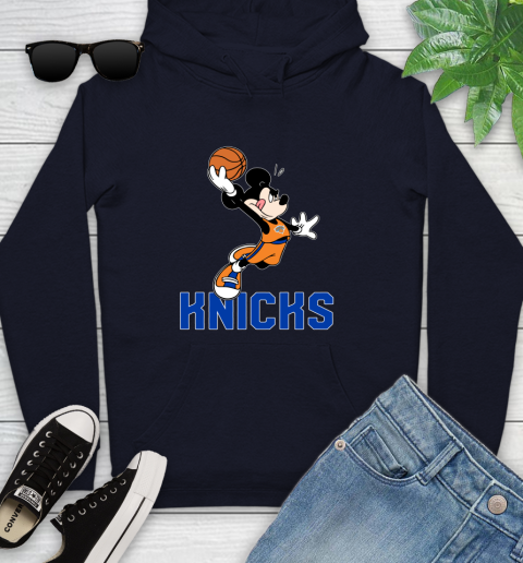 NBA Basketball New York Knicks Cheerful Mickey Mouse Shirt Youth Hoodie 4