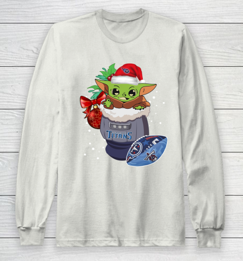 Tennessee Titans Christmas Baby Yoda Star Wars Funny Happy NFL Long Sleeve T-Shirt 12