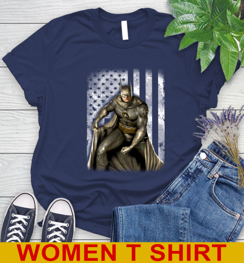 New Orleans Saints NFL Football Batman DC American Flag Shirt Women's T-Shirt 12