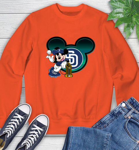 MLB San Diego Padres The Commissioner's Trophy Mickey Mouse Disney Sweatshirt 4