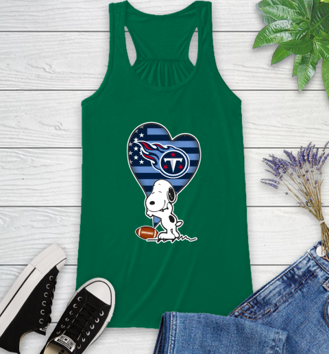 Tennessee Titans NFL Football The Peanuts Movie Adorable Snoopy Racerback Tank 7