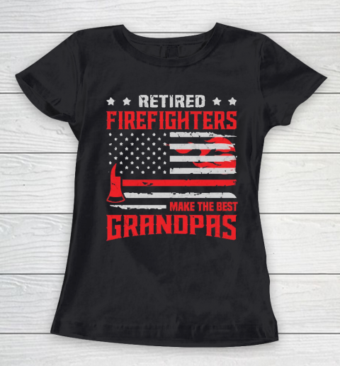 Grandpa Funny Gift Apparel  Retired Firefighter Grandpa Thin Red Line Women's T-Shirt