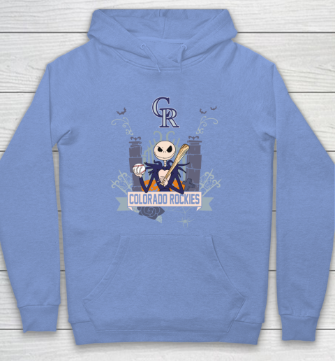 MLB Colorado Rockies Baseball Jack Skellington Halloween Hoodie 8