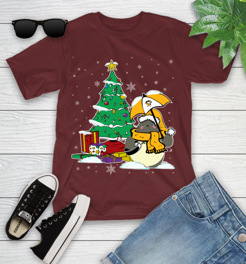 Pittsburgh Penguins NHL Hockey Cute Tonari No Totoro Christmas Sports Youth T-Shirt 29