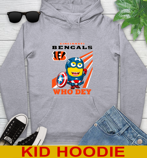NFL Football Cincinnati Bengals Captain America Marvel Avengers Minion Shirt Youth Hoodie 6