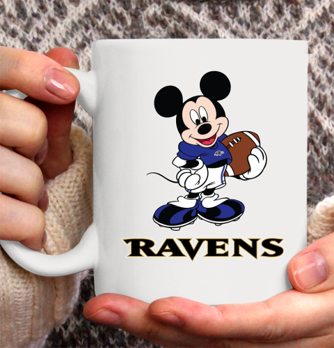 NFL Football Baltimore Ravens Cheerful Mickey Mouse Shirt Ceramic Mug 11oz 2