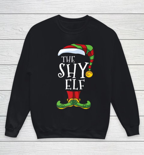 Shy Elf Family Matching Christmas Group Funny Pajama Youth Sweatshirt