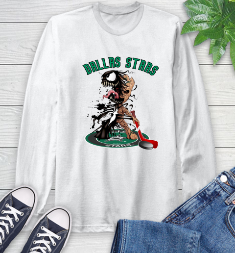 NHL Dallas Stars Hockey Venom Groot Guardians Of The Galaxy Long Sleeve T-Shirt