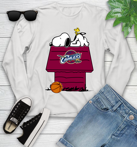 Cleveland Cavaliers NBA Basketball Snoopy Woodstock The Peanuts Movie Youth Long Sleeve