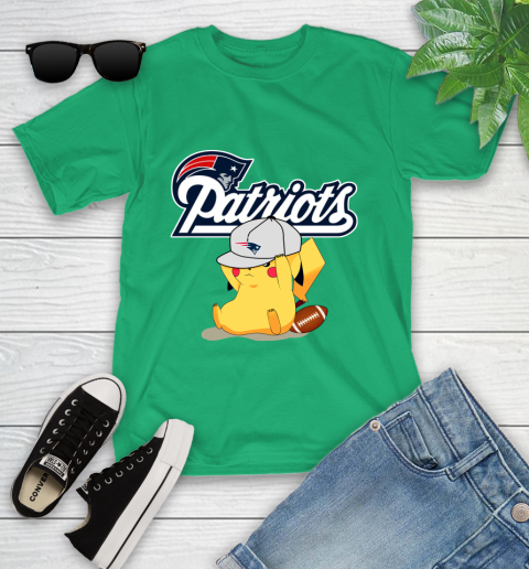 NFL Pikachu Football Sports New England Patriots Youth T-Shirt 6