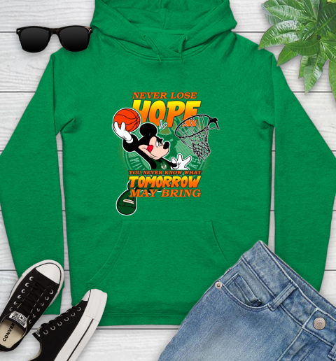 Milwaukee Bucks NBA Basketball Mickey Disney Never Lose Hope Youth Hoodie 9