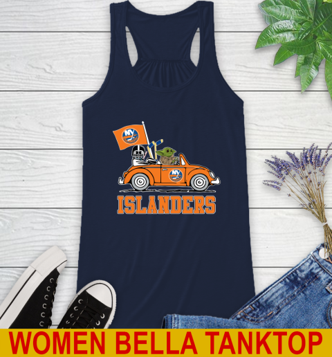 NHL Hockey New York Islanders Darth Vader Baby Yoda Driving Star Wars Shirt Racerback Tank 11