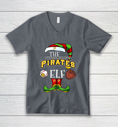 Pittsburgh Pirates Christmas ELF Funny MLB V-Neck T-Shirt 4