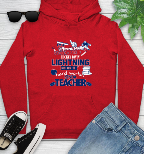 Tampa Bay Lightning NHL I'm A Difference Making Student Caring Hockey Loving Kinda Teacher Youth Hoodie 12