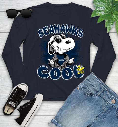 NFL Football Seattle Seahawks Cool Snoopy Shirt Youth Long Sleeve 2
