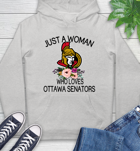 NHL Just A Woman Who Loves Ottawa Senators Hockey Sports Hoodie