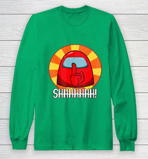 Among Us Game Shirt Cool Among Us shirt Crewmate or Impostor SHHHHHH Long Sleeve T-Shirt 4