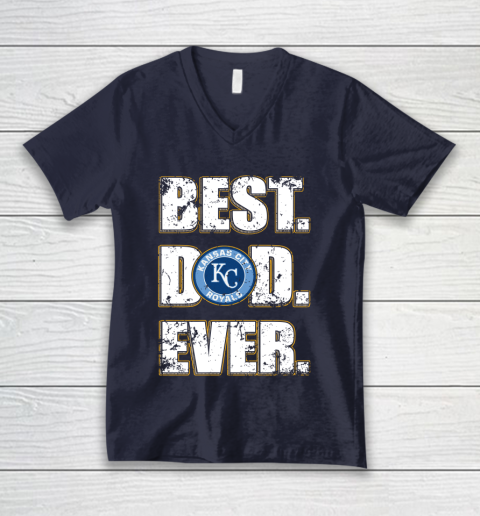 MLB Kansas City Royals Baseball Best Dad Ever Family Shirt V-Neck T-Shirt 2