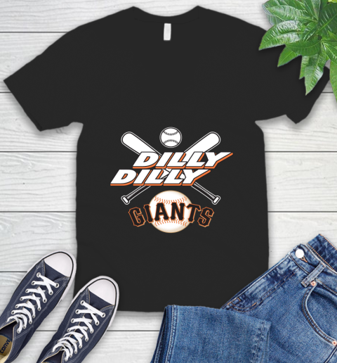 MLB San Francisco Giants Dilly Dilly Baseball Sports V-Neck T-Shirt 2