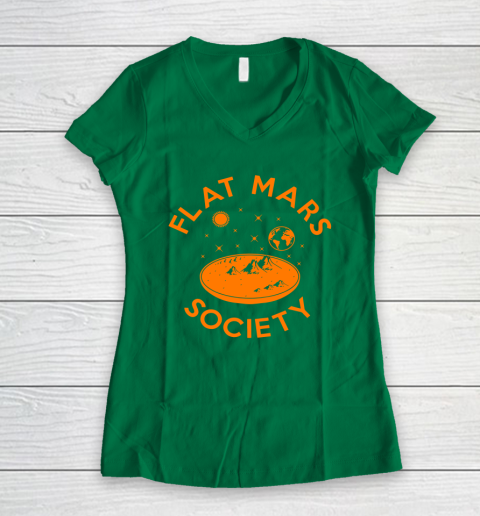 Flat Mars Society Shirt Women's V-Neck T-Shirt 3