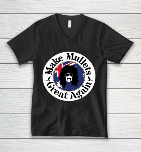 Funny Shirt Make Mullets Great Again, Australian, Aussie, Ozzy V-Neck T-Shirt