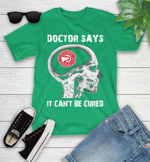 NBA Atlanta Hawks Basketball Skull It Can't Be Cured Shirt Youth T-Shirt 7