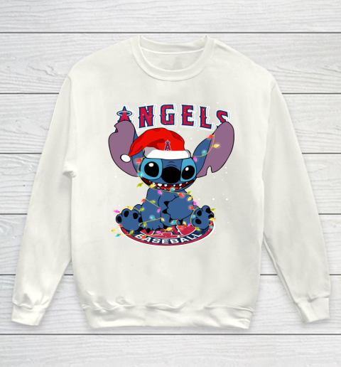 Los Angeles Angels MLB noel stitch Baseball Christmas Youth Sweatshirt