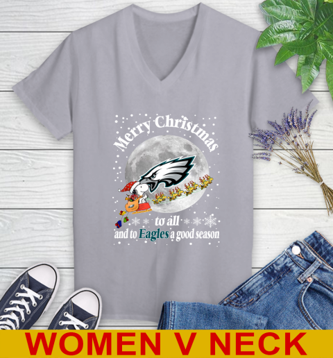 Philadelphia Eagles Merry Christmas To All And To Eagles A Good Season NFL Football Sports Women's V-Neck T-Shirt 4