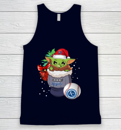 Kansas City Royals Christmas Baby Yoda Star Wars Funny Happy MLB Tank Top 3