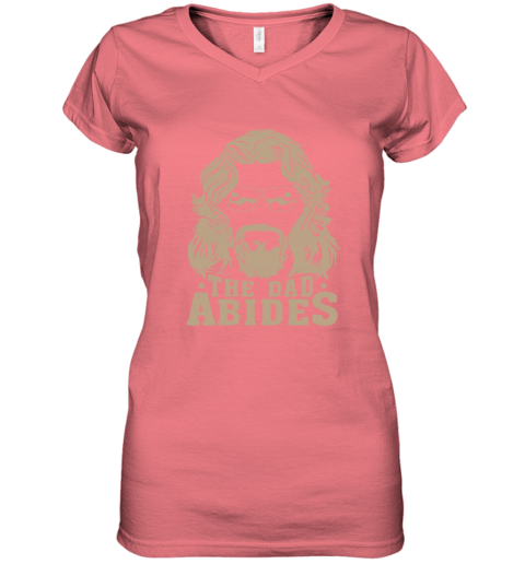 bkox the dad abides women v neck t shirt 39 front coral
