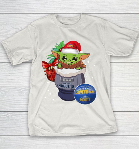 Denver Nuggets Christmas Baby Yoda Star Wars Funny Happy NBA Youth T-Shirt 11