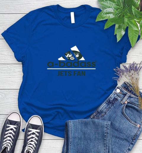 NFL A Badass New York Jets Fan Adidas Football Sports Women's T-Shirt 12