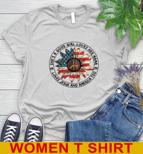 America sunflower she's a good girl loves her mama shirt 73
