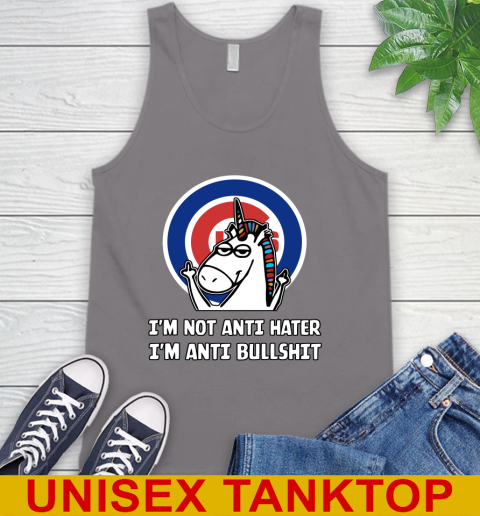Chicago Cubs MLB Baseball Unicorn I'm Not Anti Hater I'm Anti Bullshit Tank Top 7