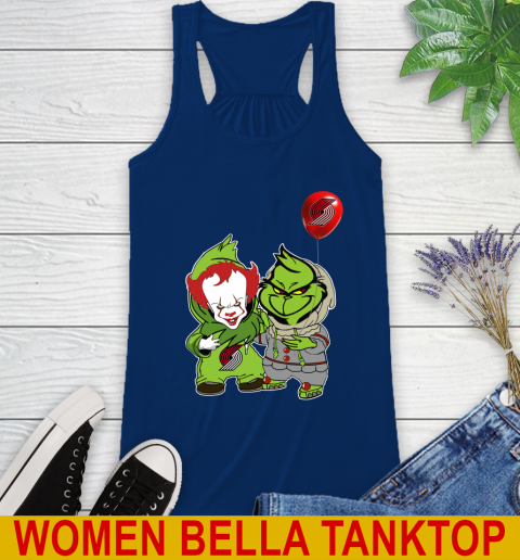 Portland Trail Blazers Baby Pennywise Grinch Christmas NBA Basketball Racerback Tank 9