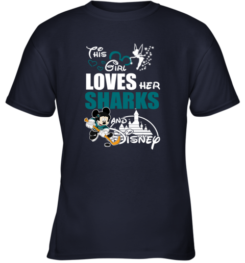Girl Love Her SAN JOSE SHARKS And Mickey Disney kzrt girl love her san jose sharks and mickey disney youth t shirt 26 front navy