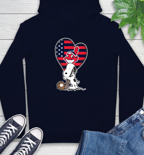 Cleveland Indians MLB Baseball The Peanuts Movie Adorable Snoopy Hoodie 4