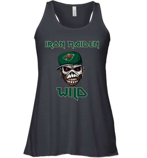 NHL Minnesota Wild Iron Maiden Rock Band Music Hockey Sports oRKkZBjEGTx flowy tank 32 95 151514 front midnight