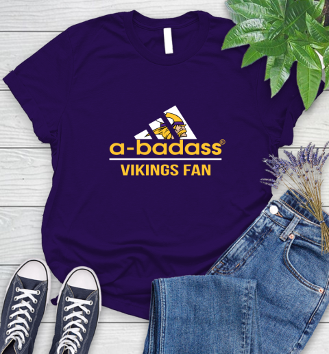 NFL A Badass Minnesota Vikings Fan Adidas Football Sports Women's T-Shirt 4