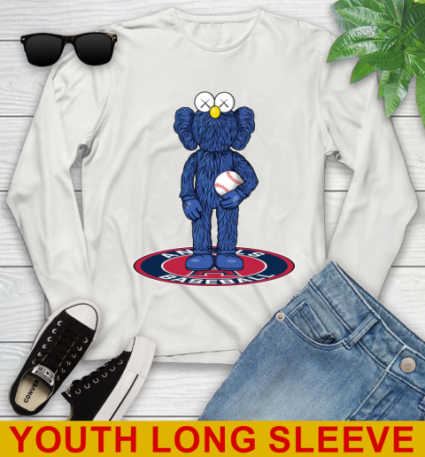 MLB Baseball Los Angeles Angels Kaws Bff Blue Figure Shirt Youth Long Sleeve 12