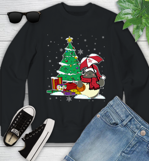 Houston Rockets NBA Basketball Cute Tonari No Totoro Christmas Sports Youth Sweatshirt