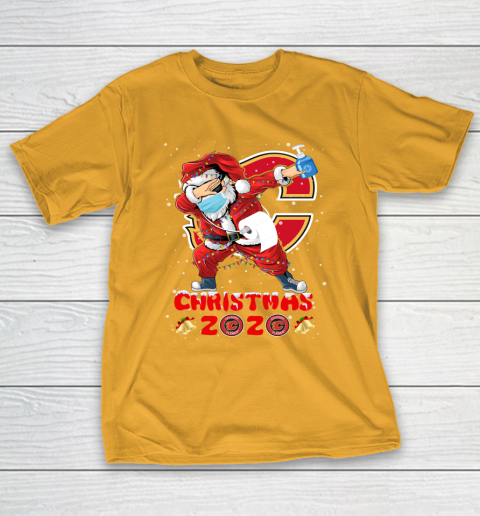 Calgary Flames Funny Santa Claus Dabbing Christmas 2020 NHL T-Shirt 2