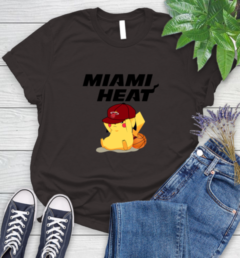 NBA Pikachu Basketball Sports Miami Heat Women's T-Shirt 8