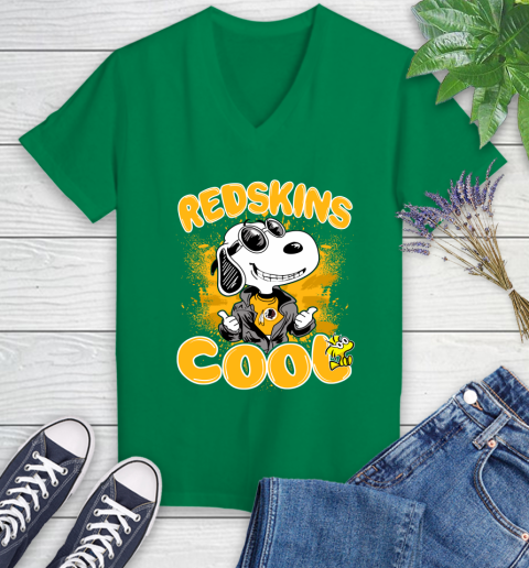 NFL Football Washington Redskins Cool Snoopy Shirt Women's V-Neck T-Shirt 4