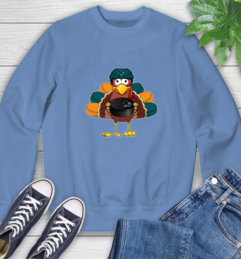 San Jose Sharks Turkey Thanksgiving Day Sweatshirt 11