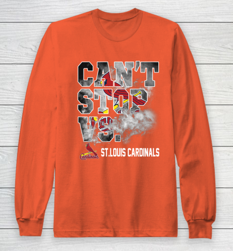 MLB St.Louis Cardinals Baseball Can't Stop Vs Cardinals Long Sleeve T-Shirt 3