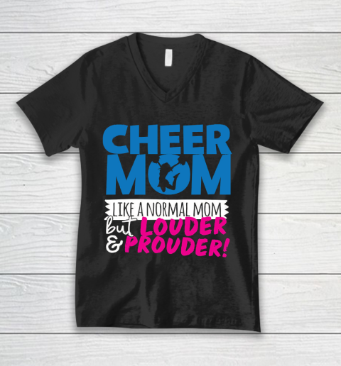 Mother's Day Funny Gift Ideas Apparel  Cheer Mom Like A Normal Mom But Louder V-Neck T-Shirt