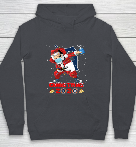 Detroit Tigers Funny Santa Claus Dabbing Christmas 2020 MLB Youth Hoodie 5